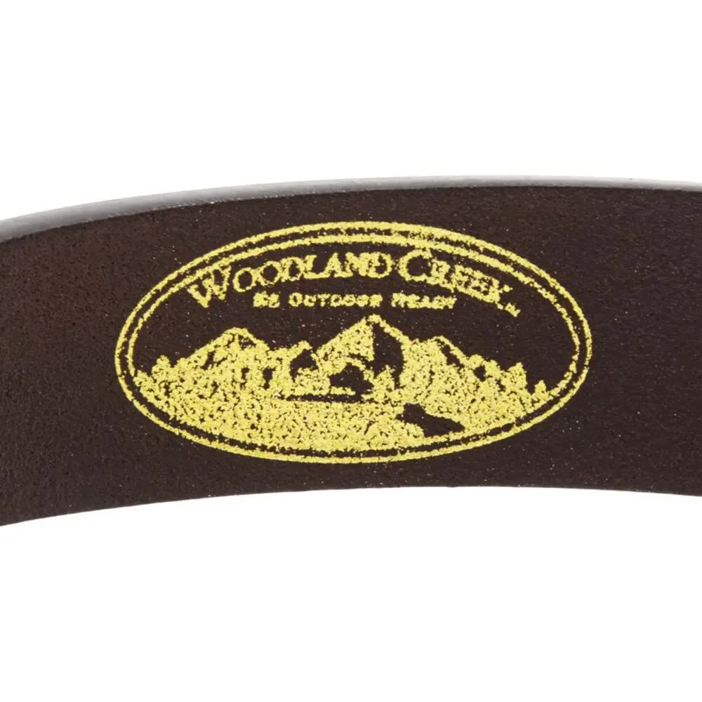 Woodland Creek Men's Embossed Brown Leather Fisherman's Belt, 44